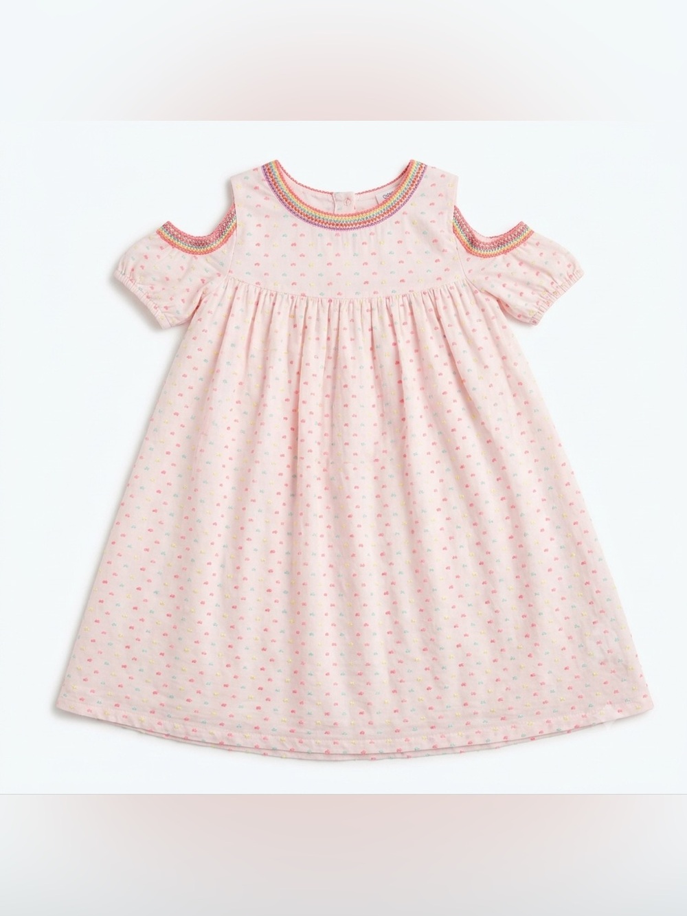 Egg by Susan Lazar Pink & White Embroidered Dress Size 6 / 7 EUC